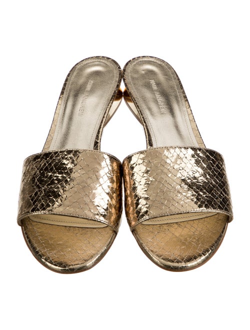Paul Andrew Leather Animal Print Slides