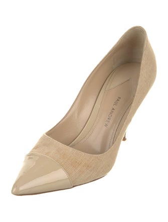 Paul Andrew Canvas Leather Trim Embellishment Pumps