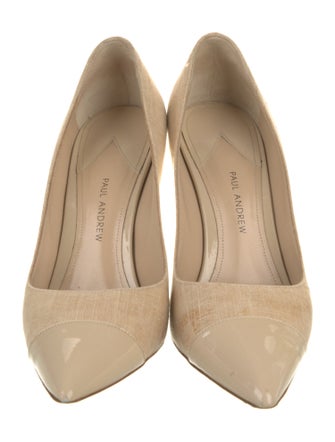 Paul Andrew Canvas Leather Trim Embellishment Pumps