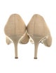 Paul Andrew Canvas Leather Trim Embellishment Pumps