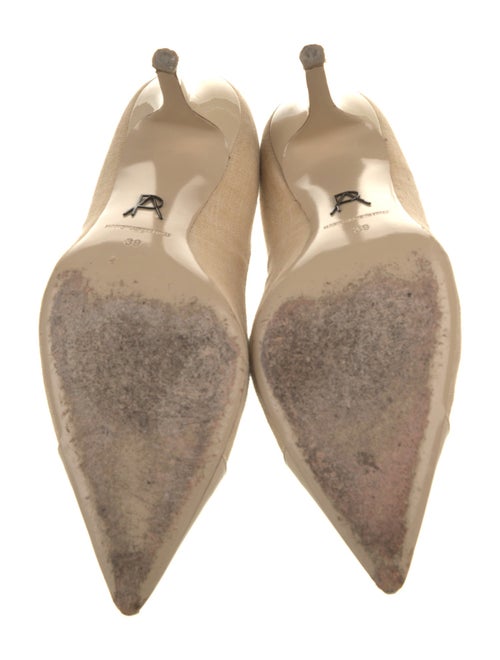 Paul Andrew Canvas Leather Trim Embellishment Pumps