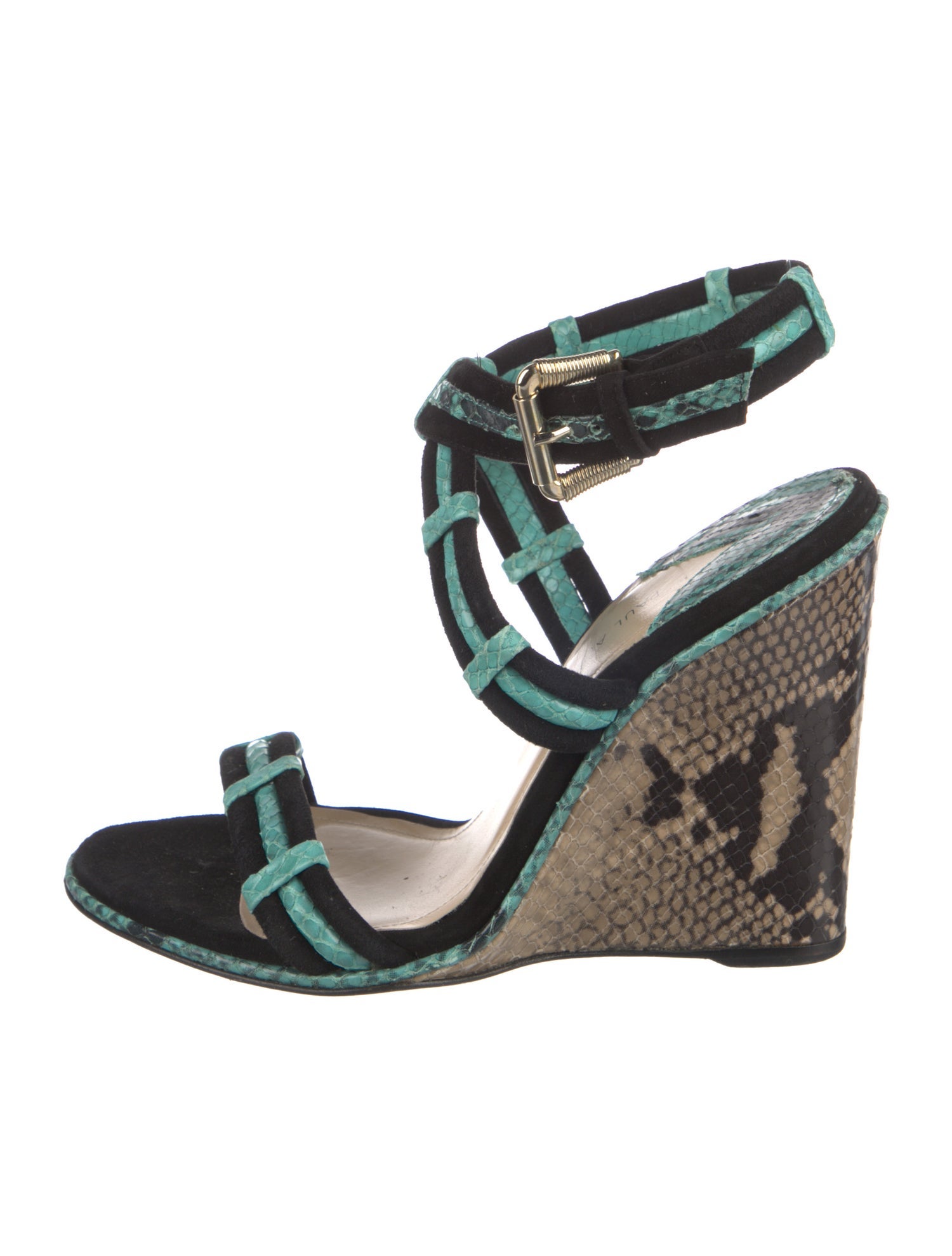 Paul Andrew Suede Striped Slingback Sandals