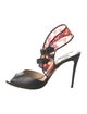 Paul Andrew Leather Animal Print Slingback Pumps