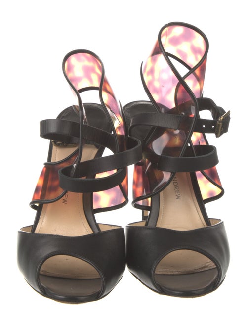 Paul Andrew Leather Animal Print Slingback Pumps