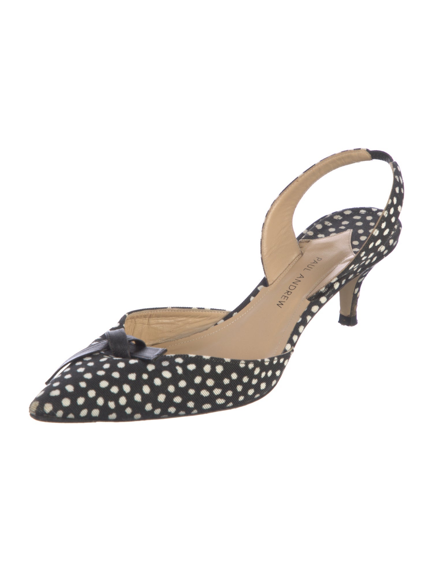 Paul Andrew Printed Bow Accents Slingback Pumps