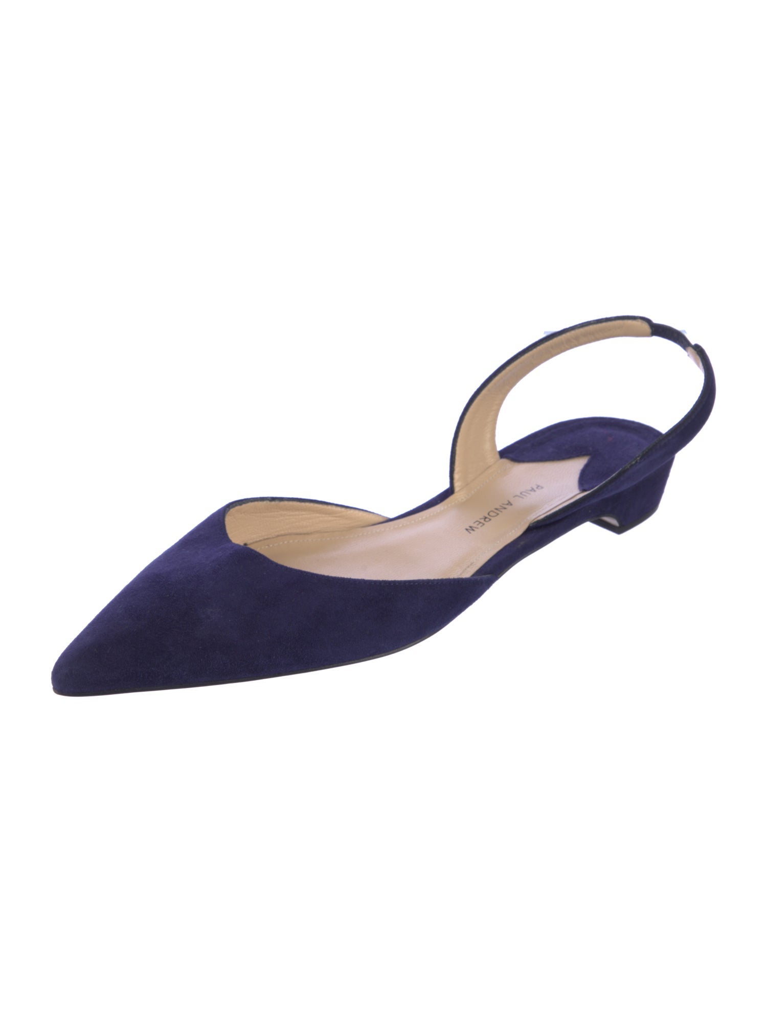 Paul Andrew Suede Cutout Accent Slingback Flats