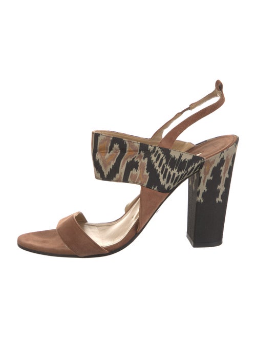 Paul Andrew Suede Animal Print Slingback Sandals