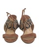 Paul Andrew Suede Animal Print Slingback Sandals