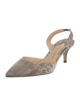 Paul Andrew Suede Animal Print Slingback Pumps