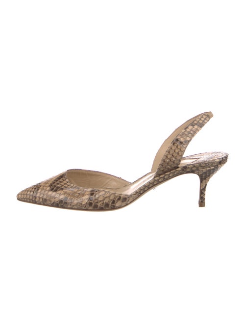 Paul Andrew Snakeskin Animal Print Slingback Pumps