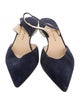 Paul Andrew Suede Crystal Embellishments Slingback Pumps