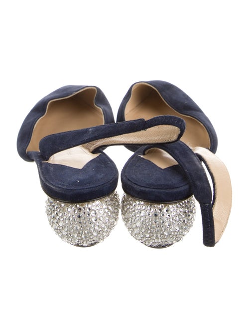 Paul Andrew Suede Crystal Embellishments Slingback Pumps