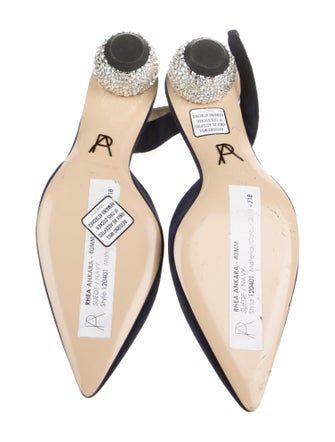 Paul Andrew Suede Crystal Embellishments Slingback Pumps