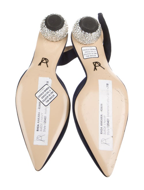 Paul Andrew Suede Crystal Embellishments Slingback Pumps