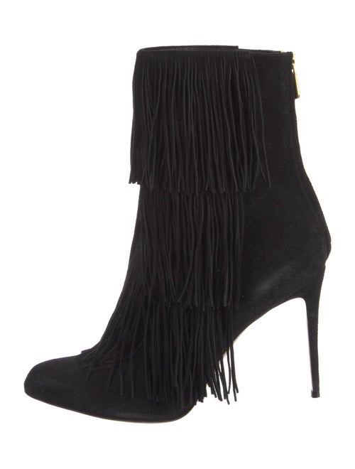 Paul Andrew Suede Fringe Trim Accent Boots