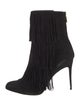 Paul Andrew Suede Fringe Trim Accent Boots
