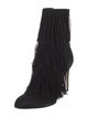 Paul Andrew Suede Fringe Trim Accent Boots