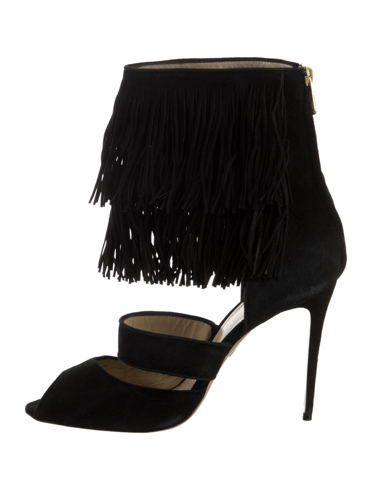 Paul Andrew Suede Fringe Trim Accent Pumps