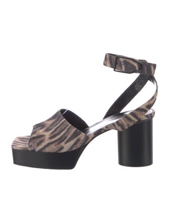Paul Andrew Canvas Animal Print Sandals