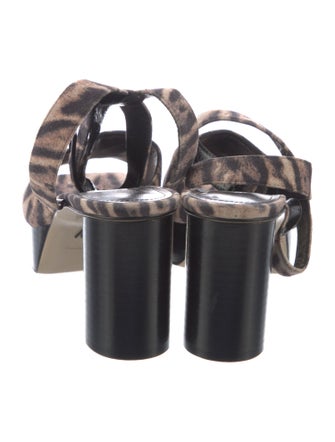 Paul Andrew Canvas Animal Print Sandals