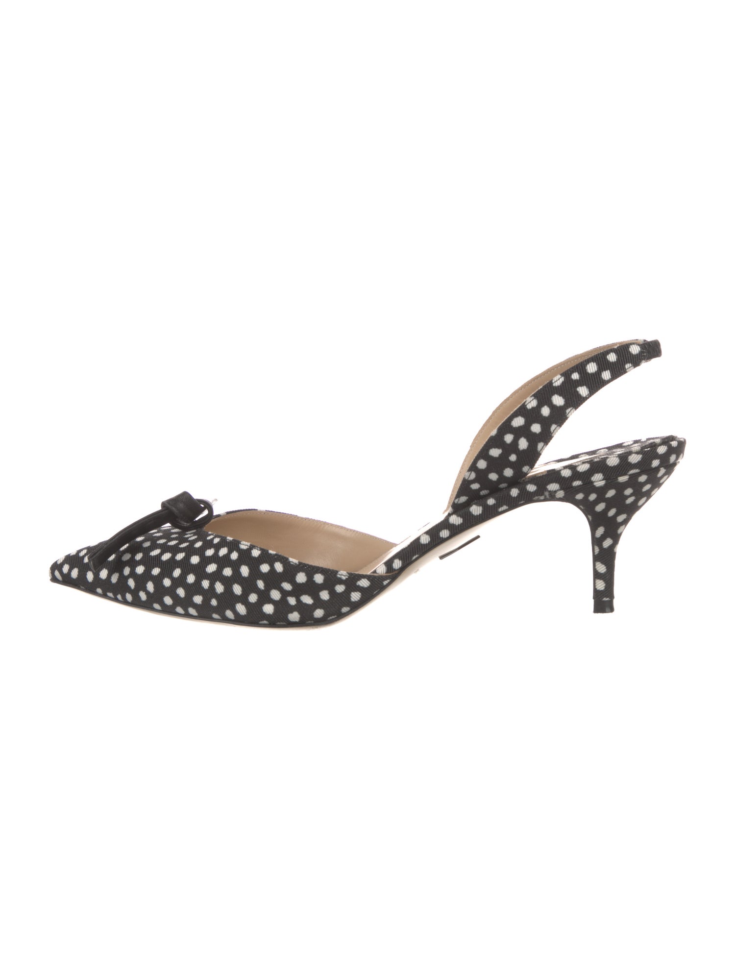 Paul Andrew Printed Bow Accents Slingback Pumps