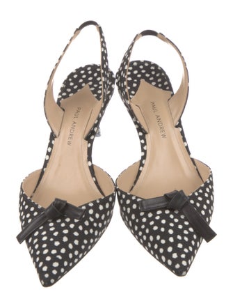 Paul Andrew Printed Bow Accents Slingback Pumps