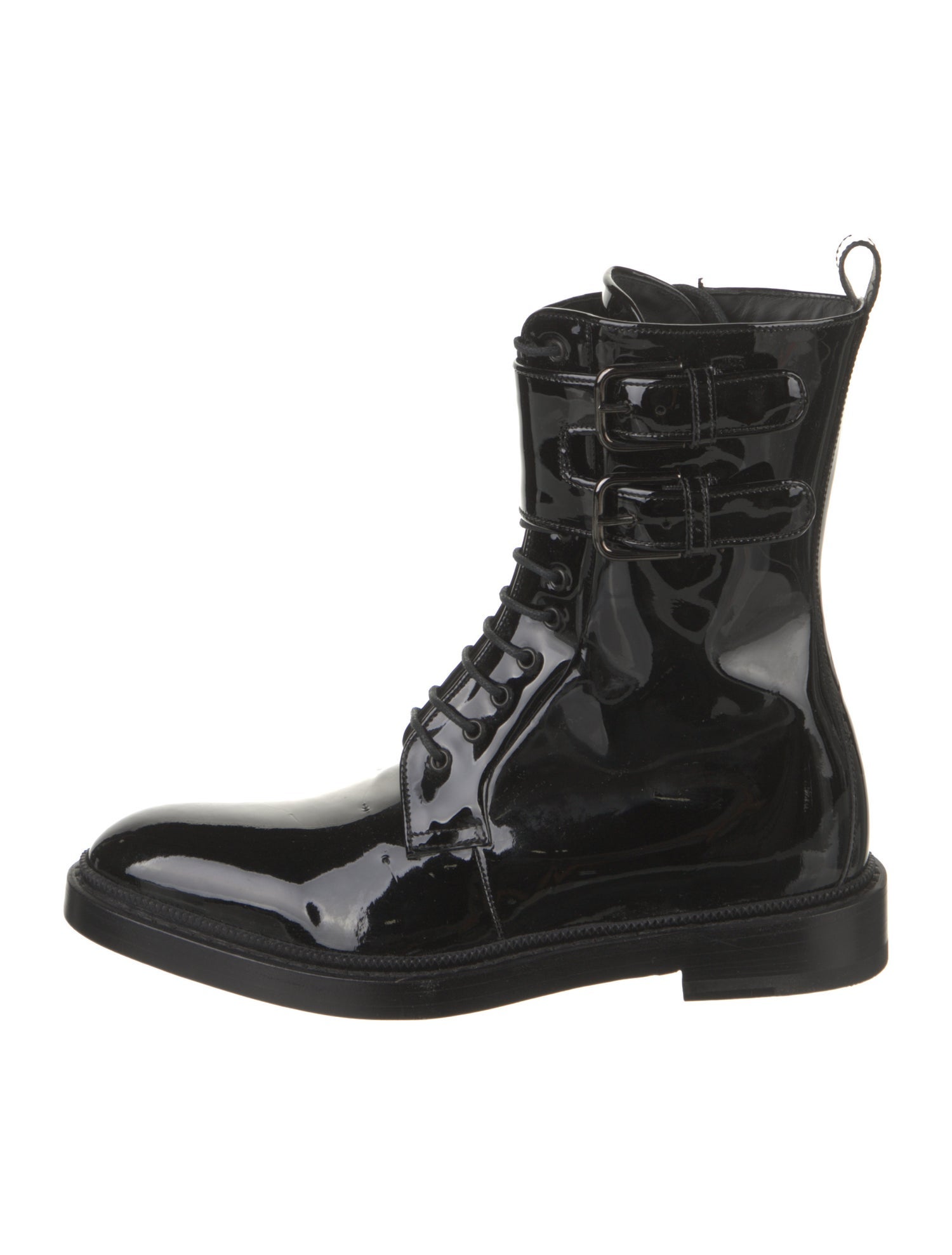 Paul Andrew Patent Leather Combat Boots