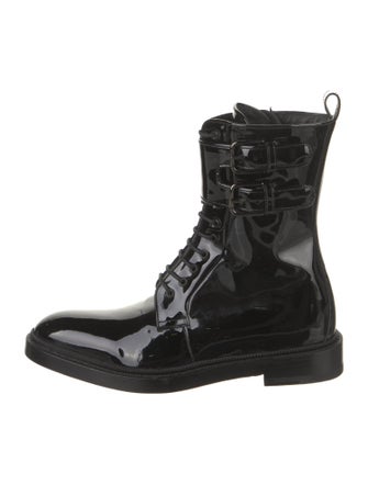 Paul Andrew Patent Leather Combat Boots
