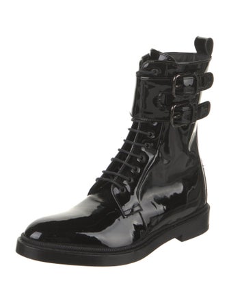 Paul Andrew Patent Leather Combat Boots