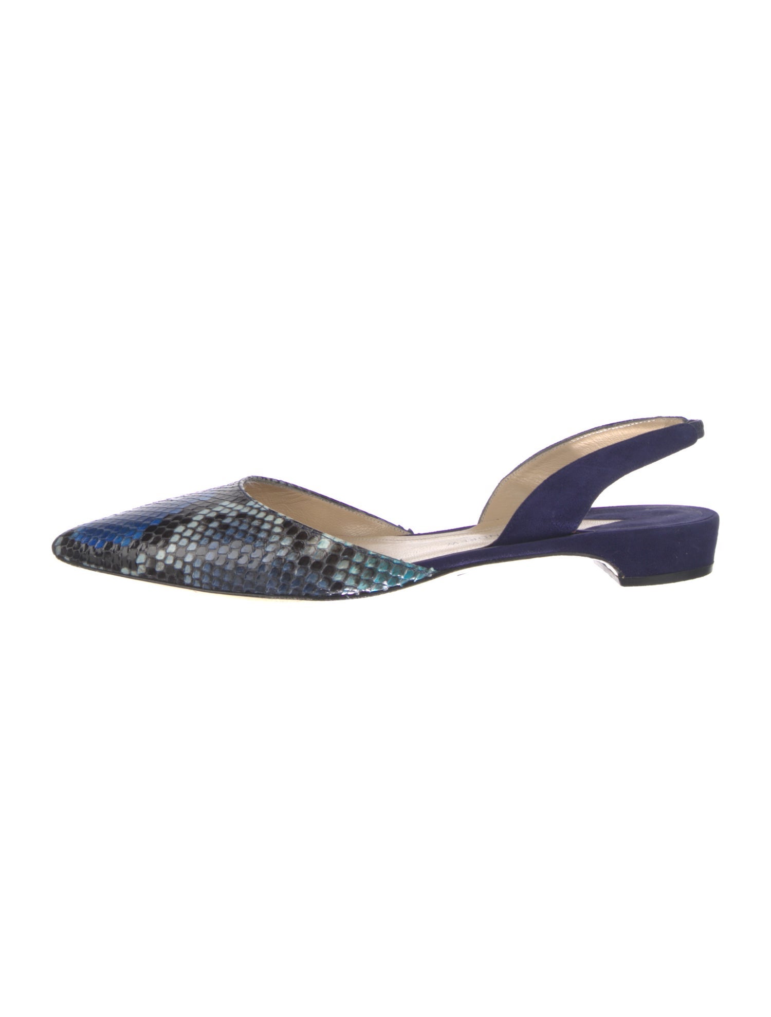 Paul Andrew Suede Animal Print Slingback Flats