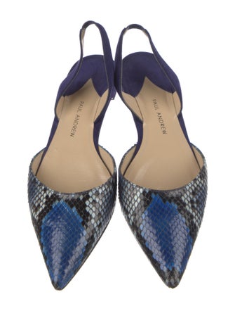 Paul Andrew Suede Animal Print Slingback Flats