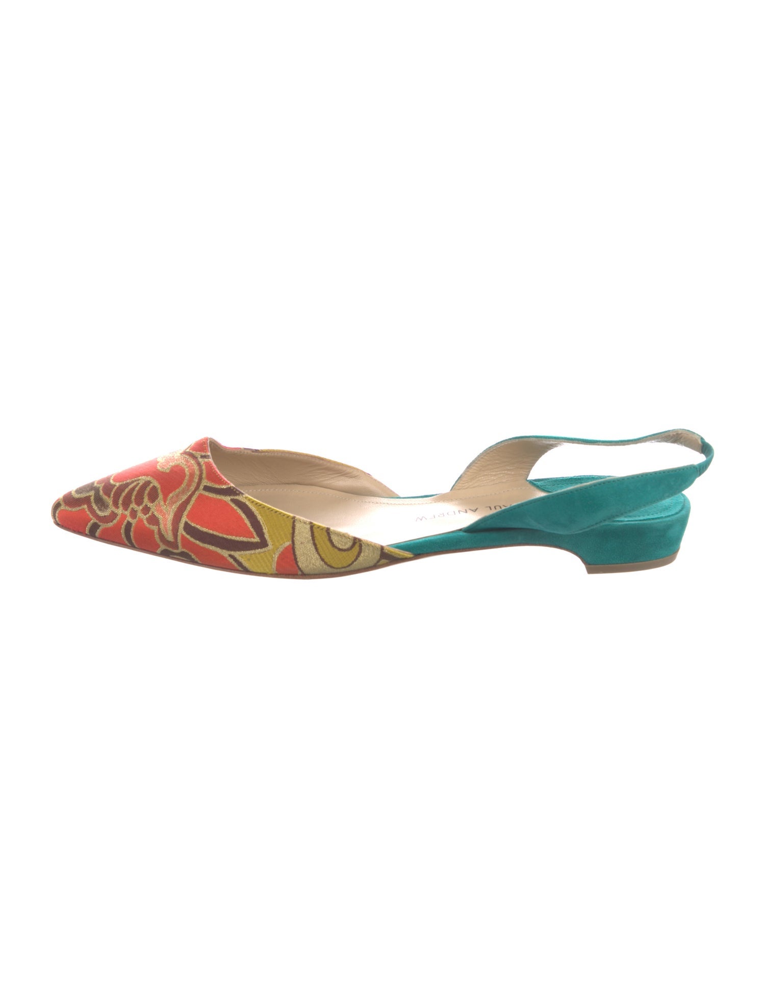 Paul Andrew Suede Printed Slingback Flats