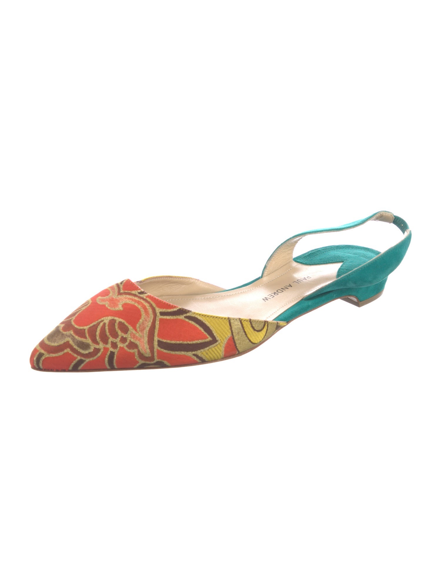 Paul Andrew Suede Printed Slingback Flats