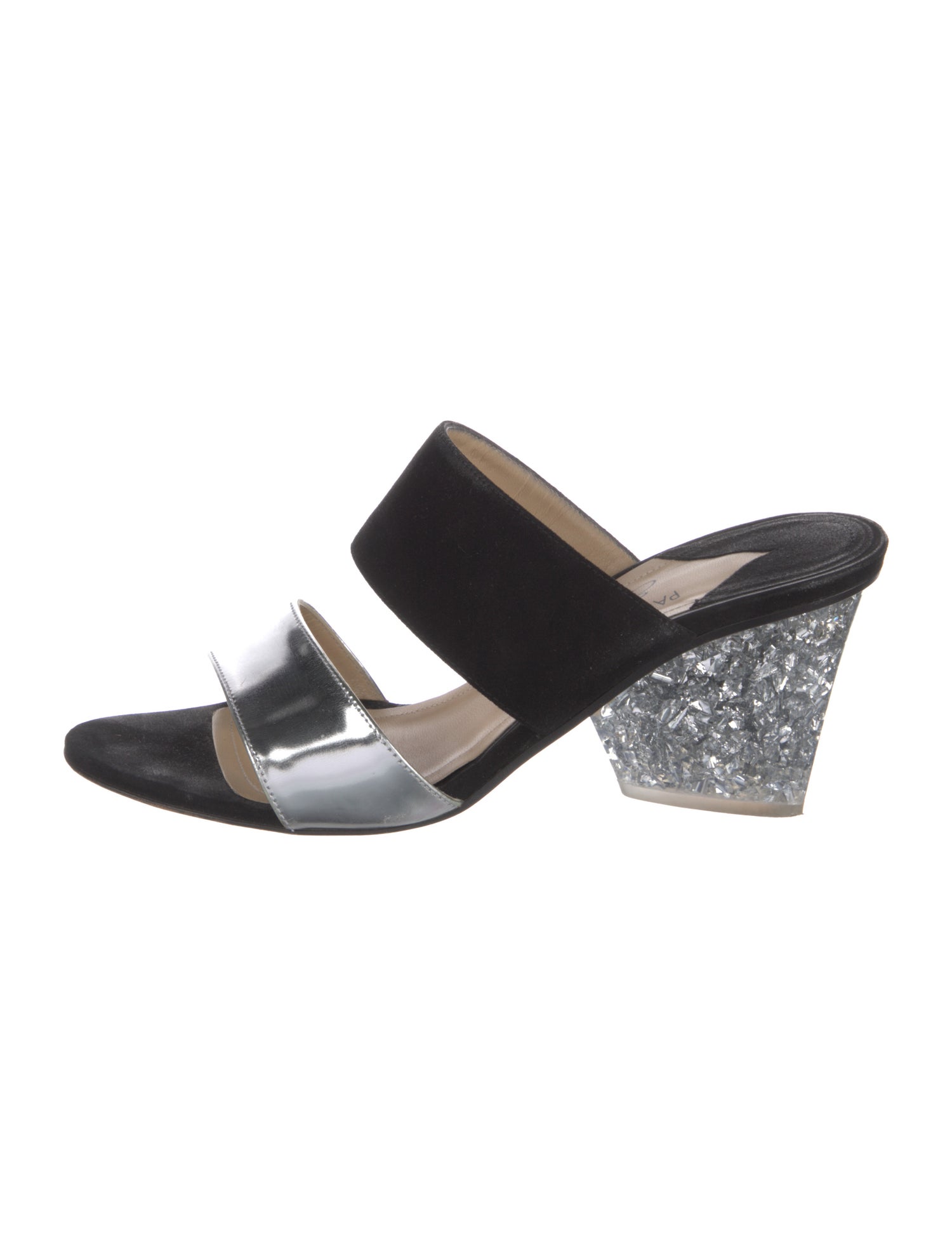 Paul Andrew Suede Colorblock Pattern Slides