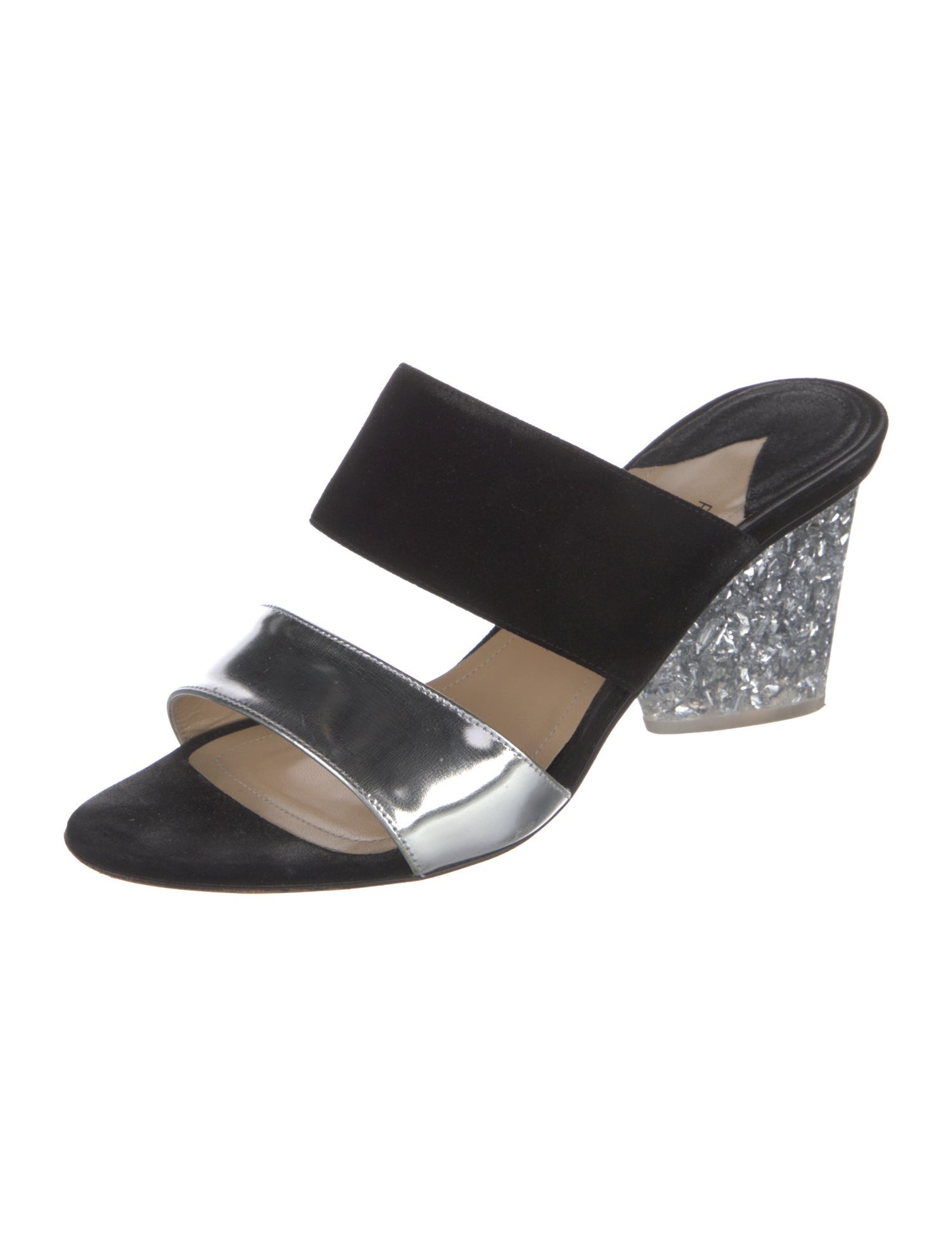 Paul Andrew Suede Colorblock Pattern Slides