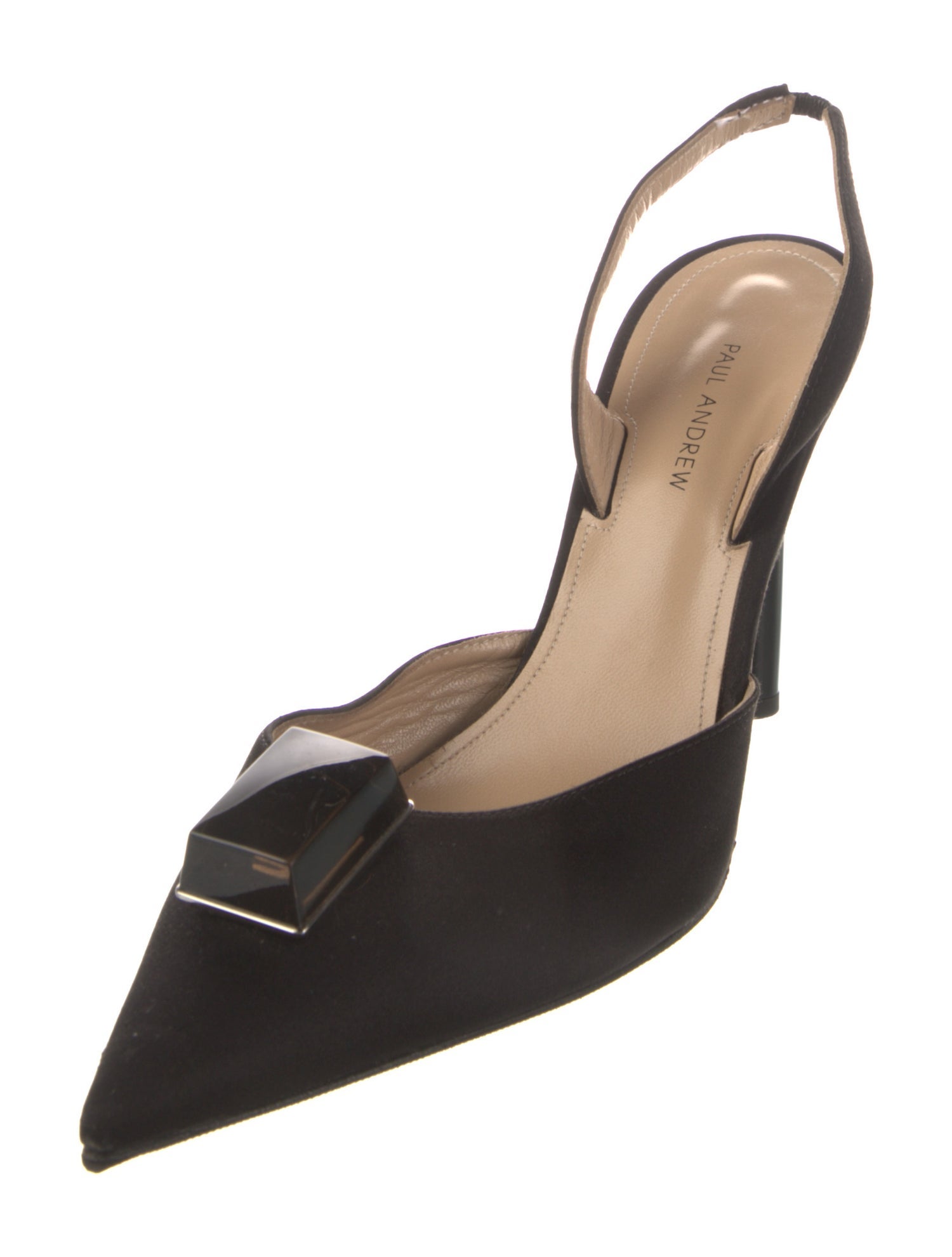 Paul Andrew Satin Slingback Pumps