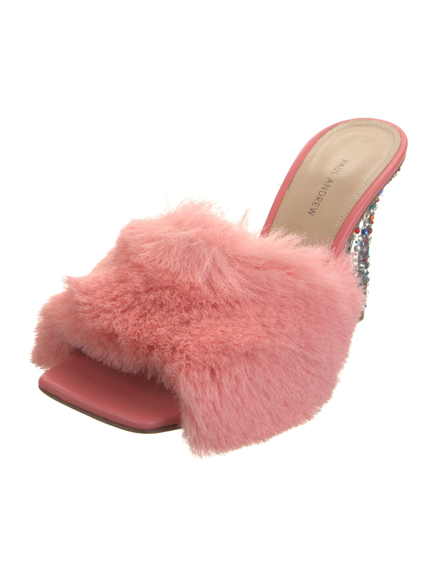 Paul Andrew Shearling Crystal Embellishments Slides