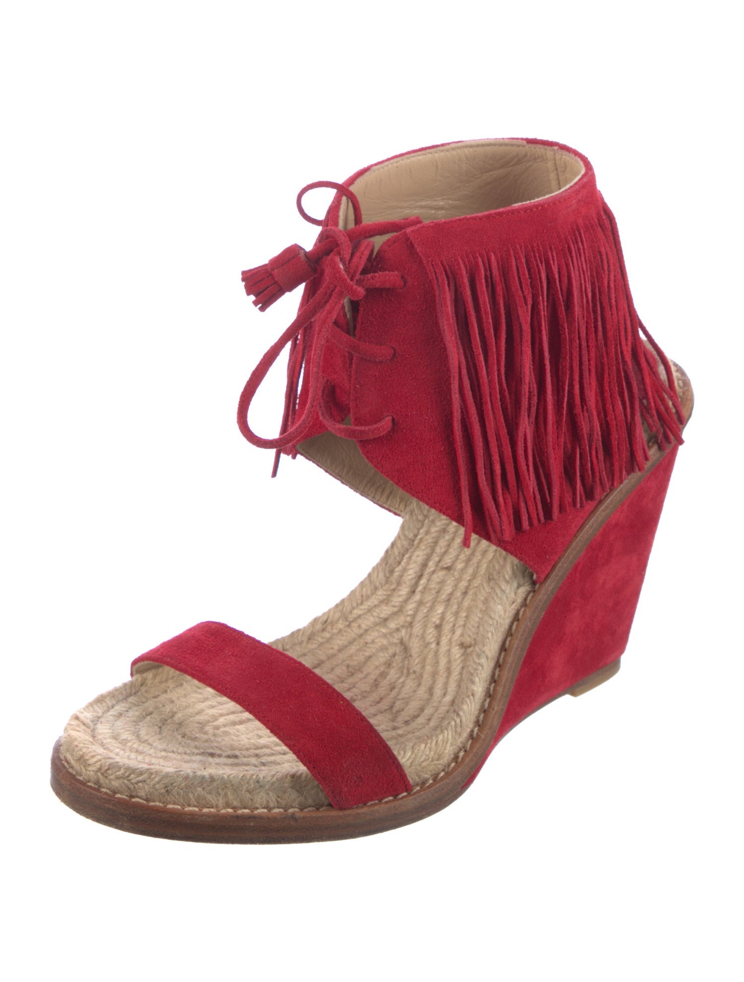 Paul Andrew Suede Tassel Accents Espadrilles