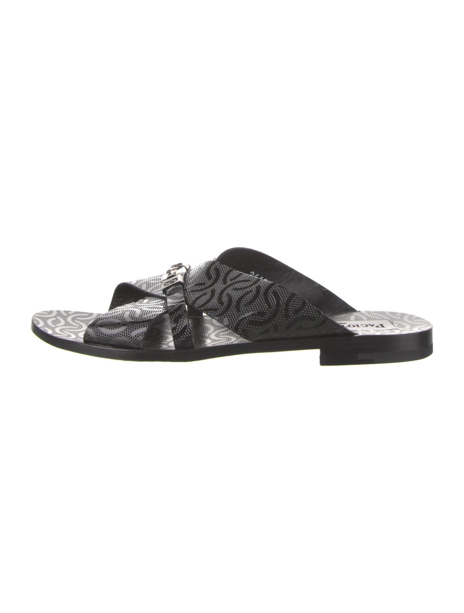 Paciotti Leather Printed Slides