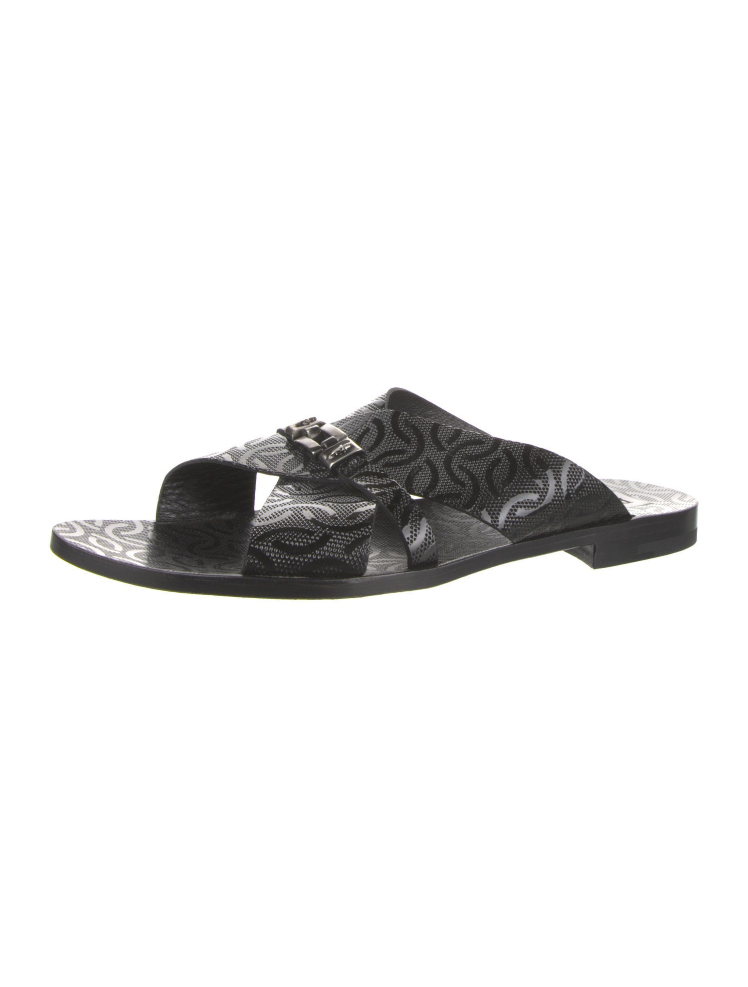 Paciotti Leather Printed Slides