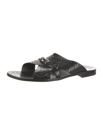 Paciotti Leather Printed Slides