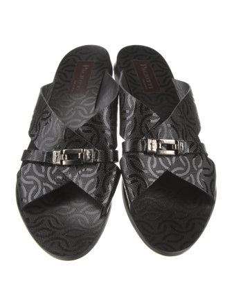 Paciotti Leather Printed Slides