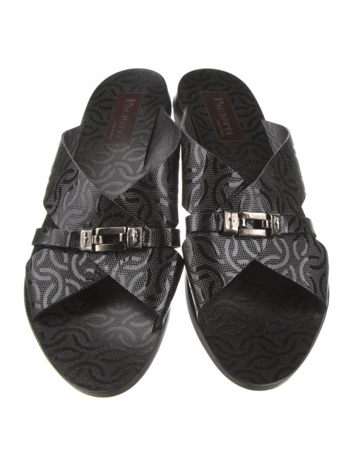 Paciotti Leather Printed Slides