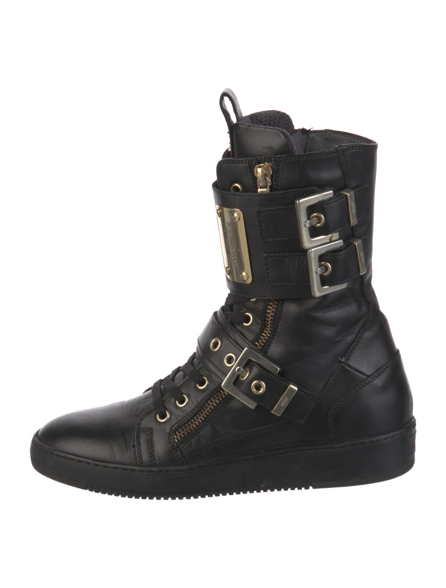 Paciotti Leather Combat Boots