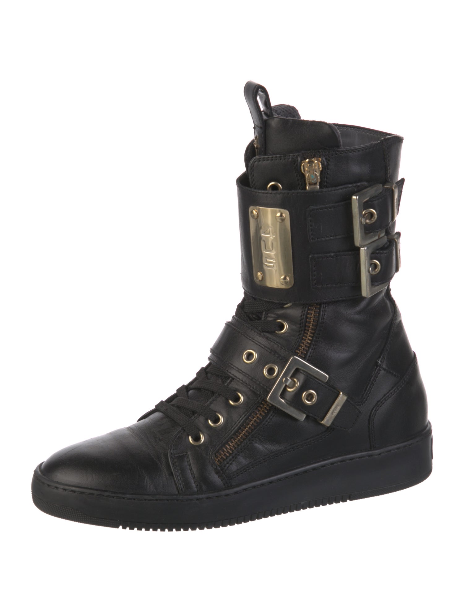 Paciotti Leather Combat Boots