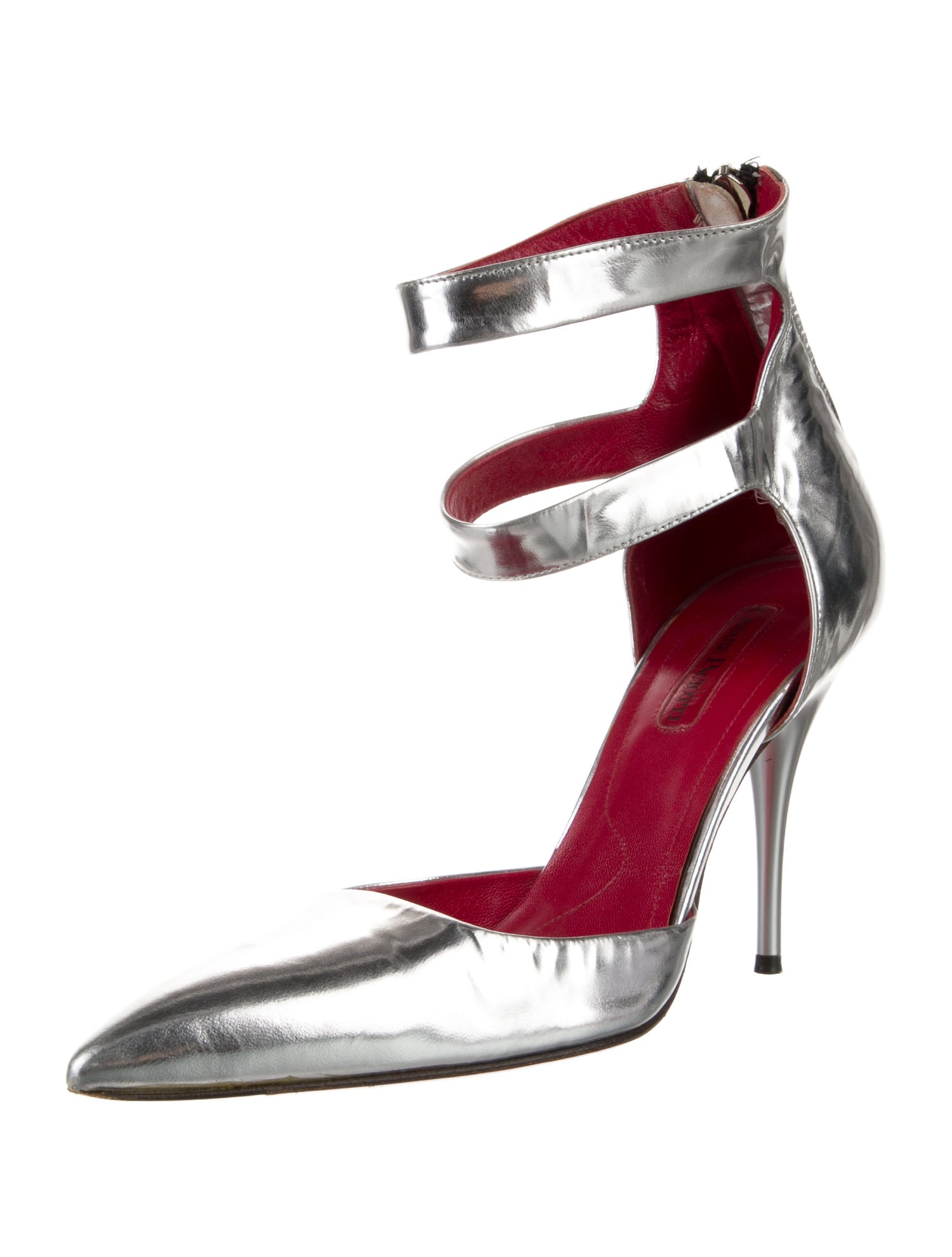 Paciotti Patent Leather Cutout Accent D'Orsay Pumps