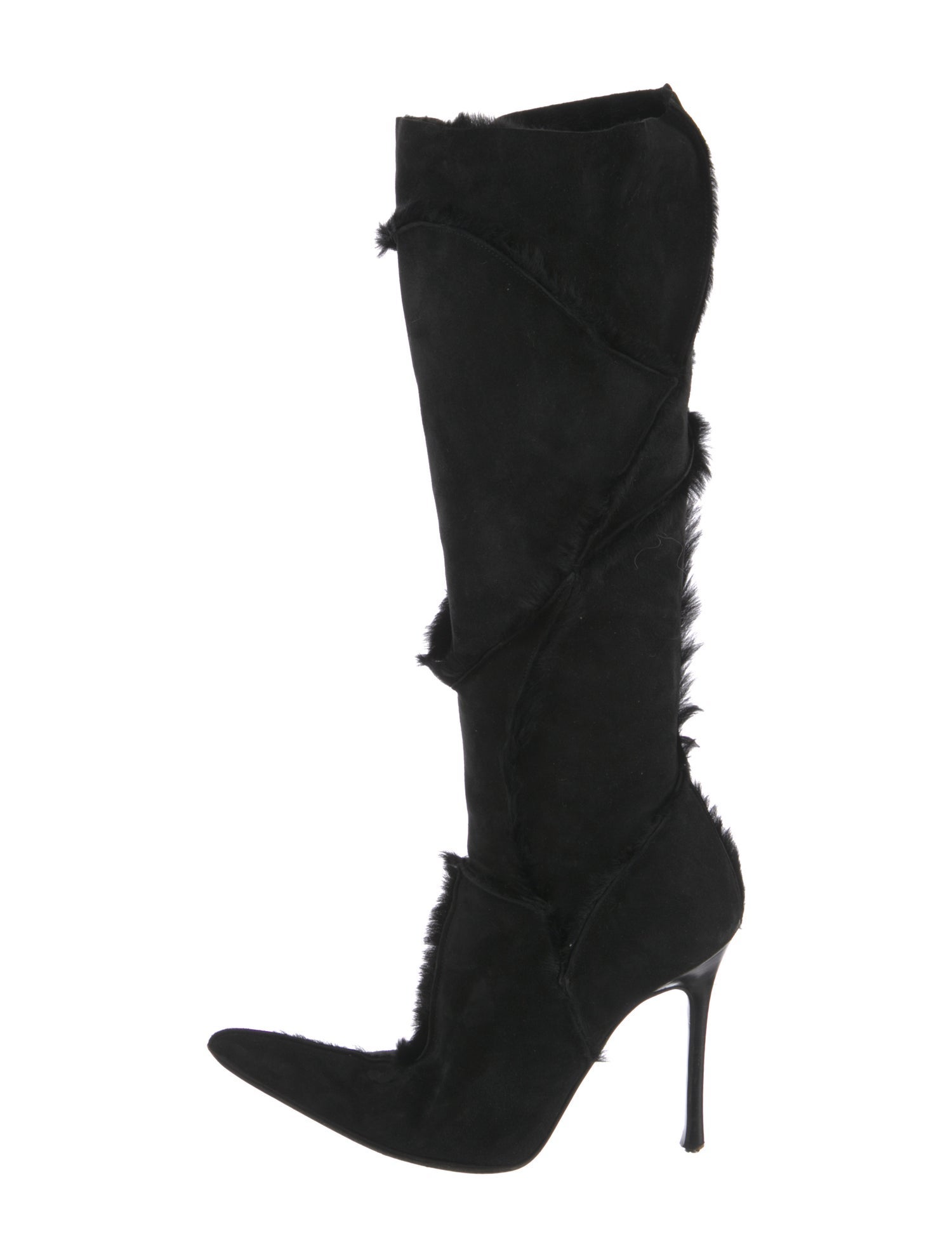 Paciotti Suede Fur Trim Lace-Up Boots