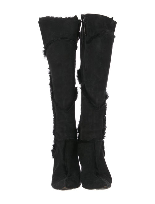 Paciotti Suede Fur Trim Lace-Up Boots