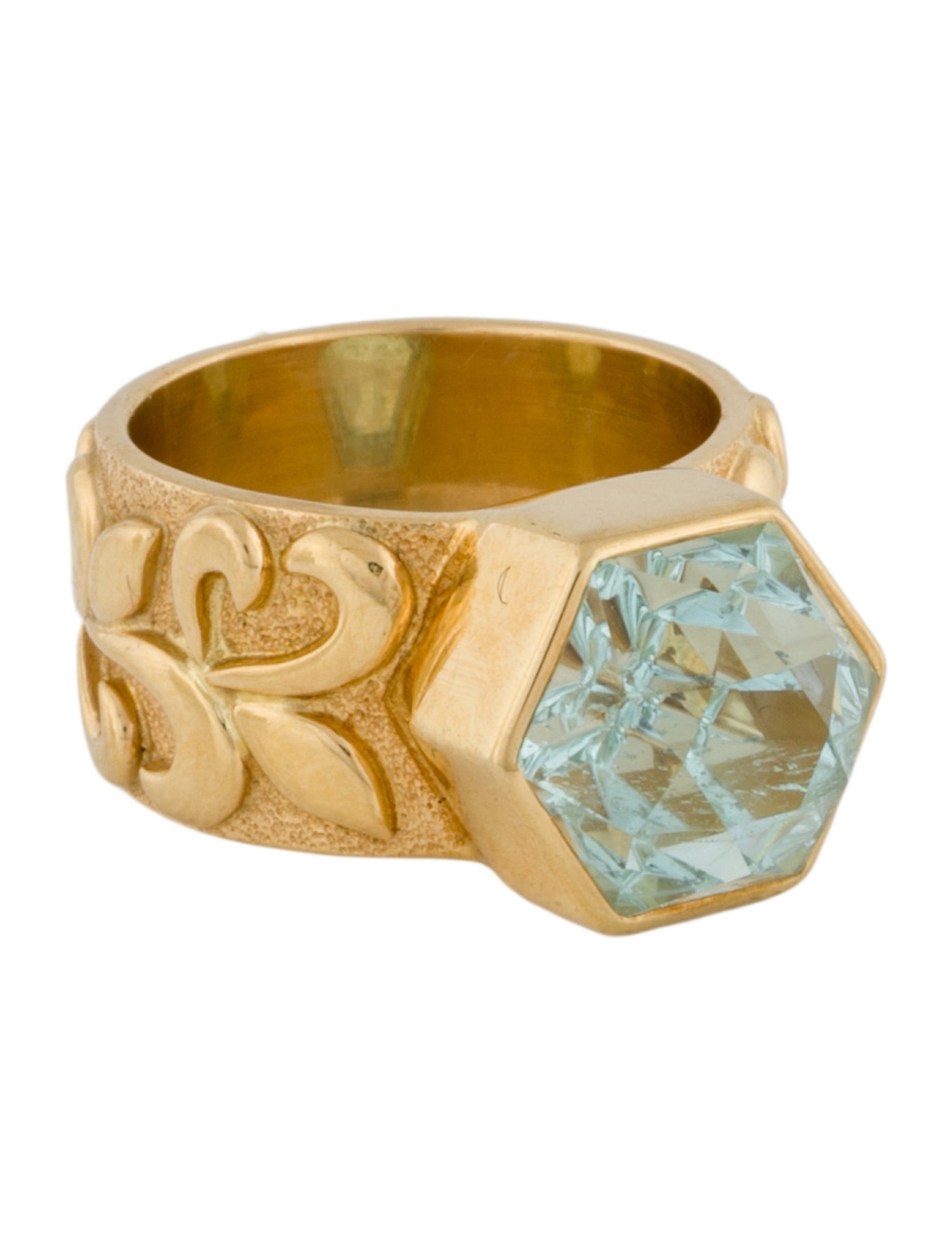 Paula Crevoshay 18K Aquamarine Cocktail Ring