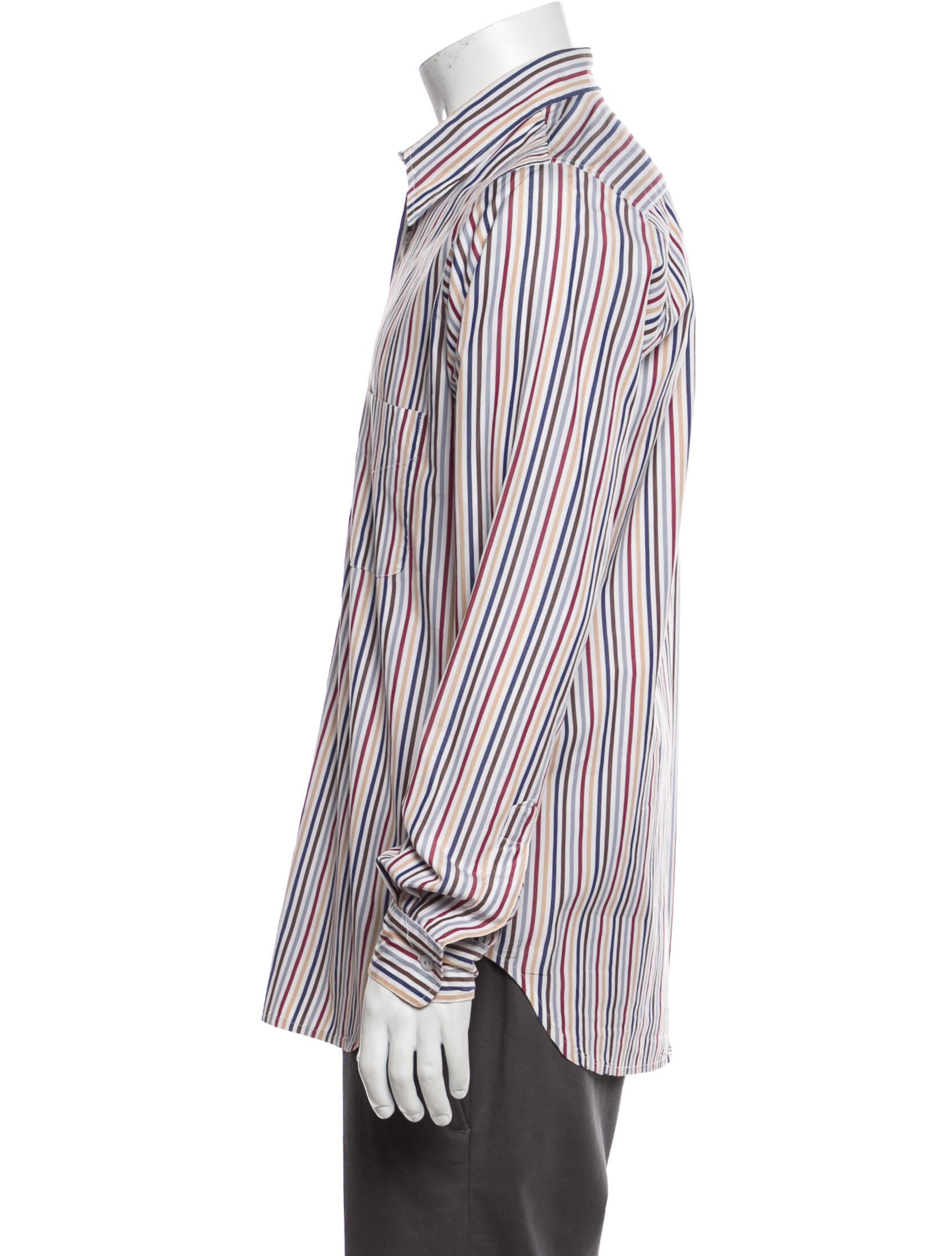 Paul Harnden Shoemakers Striped Long Sleeve Shirt - Blue Dress 